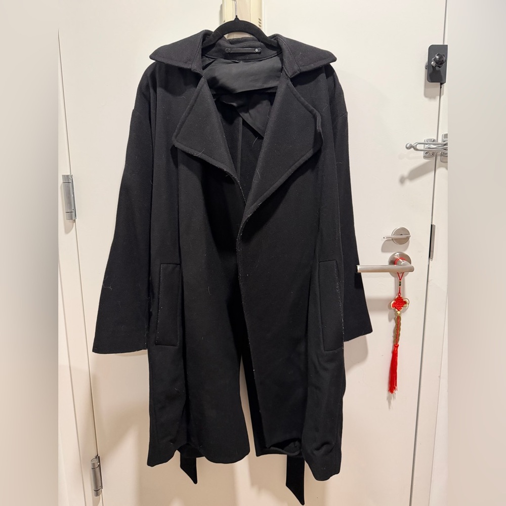 All Saints Black Wool Coat